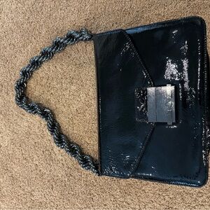 Monika Chiang Black Patent Leather Shoulder Bag